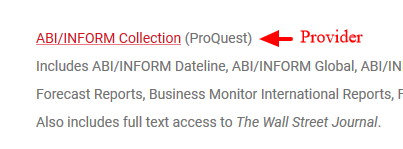 Database description on website